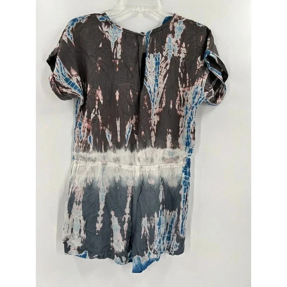 Earthbound Trading Co Gray/Blue Tie Dye Romper Size Small New With Tags - Picture 8 of 10